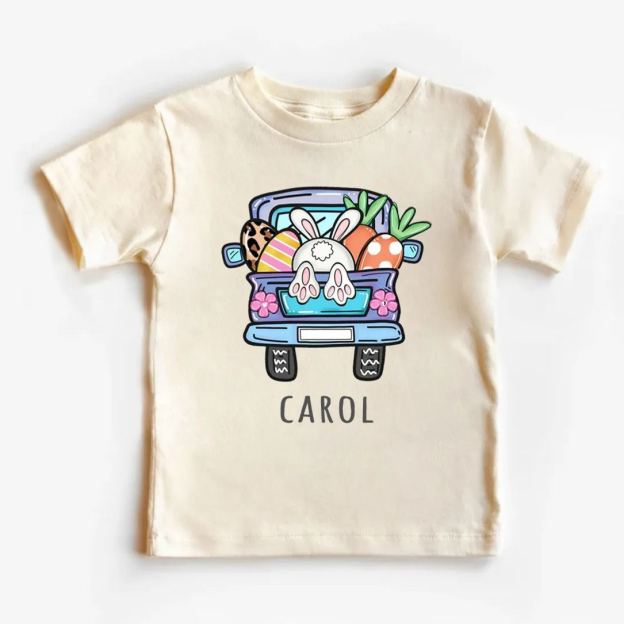 Personalized Easter truck With Kids Name T-Shirt
