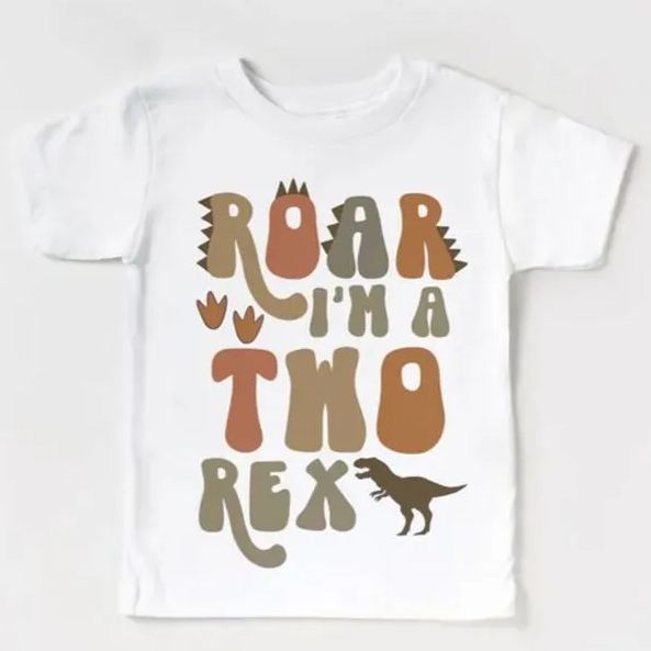 Roar Dino 2nd Birthday Shirt