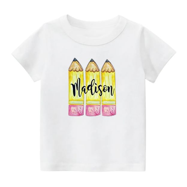 Personalized Yellow Pencil Preschool Shirt