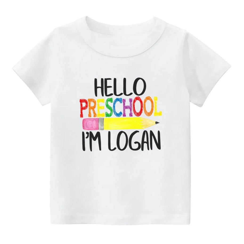 Personalized Hello Pencil Preschool Shirt