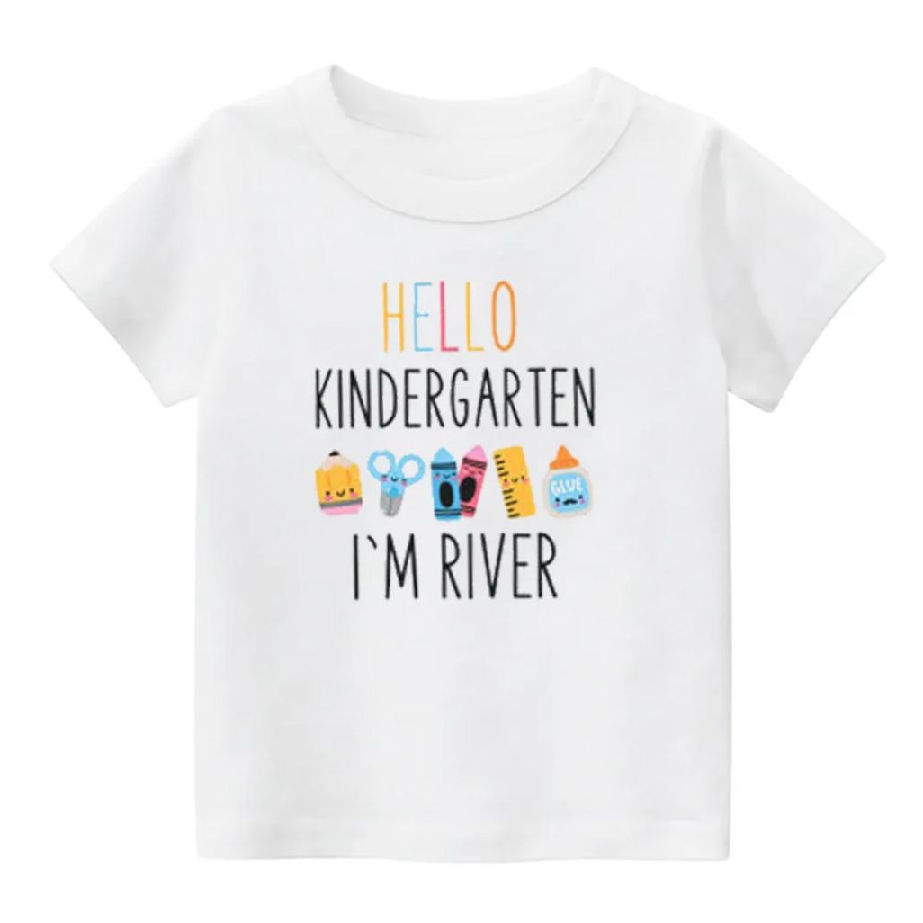 Personalized Hello Kindergarten Back to School Shirt