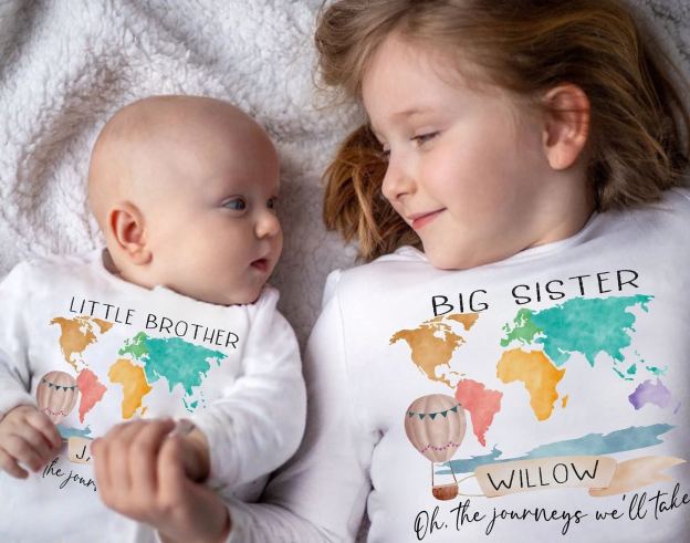 [Copy]Big Little Brother Personalized Siblings Family Matching Shirt