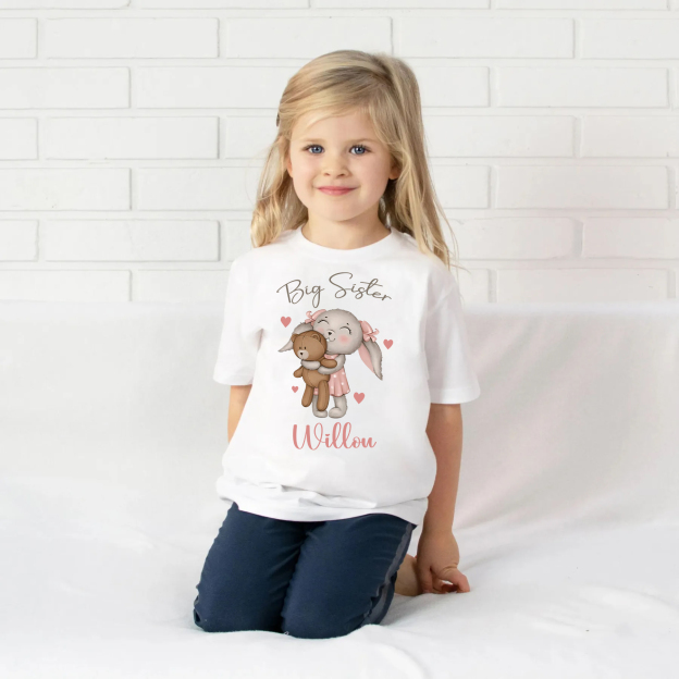 Cute Bunny Rabbits Siblings Family Matching Shirt