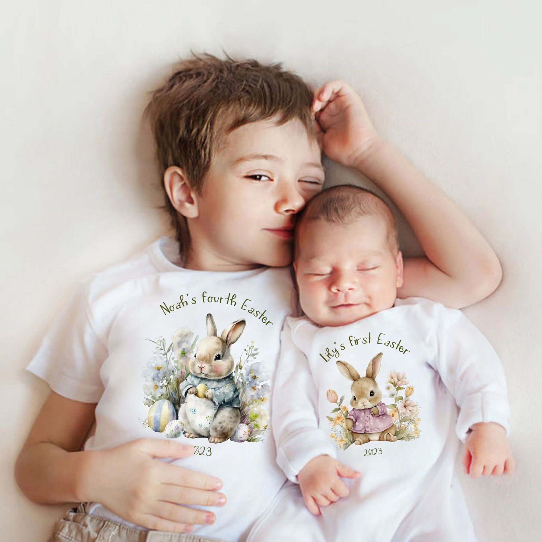 [Copy]Cute Bunny Rabbits Siblings Family Matching Shirt