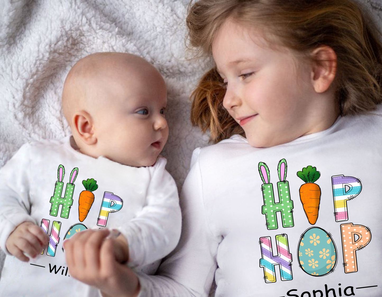 [Copy]Cute Bunny Rabbits Siblings Family Matching Shirt