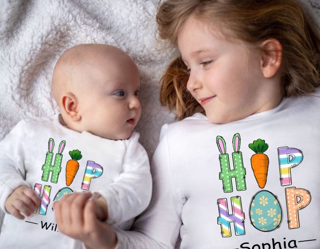 [Copy]Cute Bunny Rabbits Siblings Family Matching Shirt