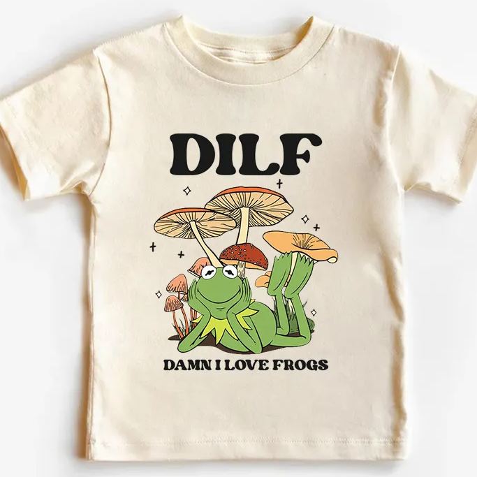 Damn I Love Frogs Dilf Toddler Shirt