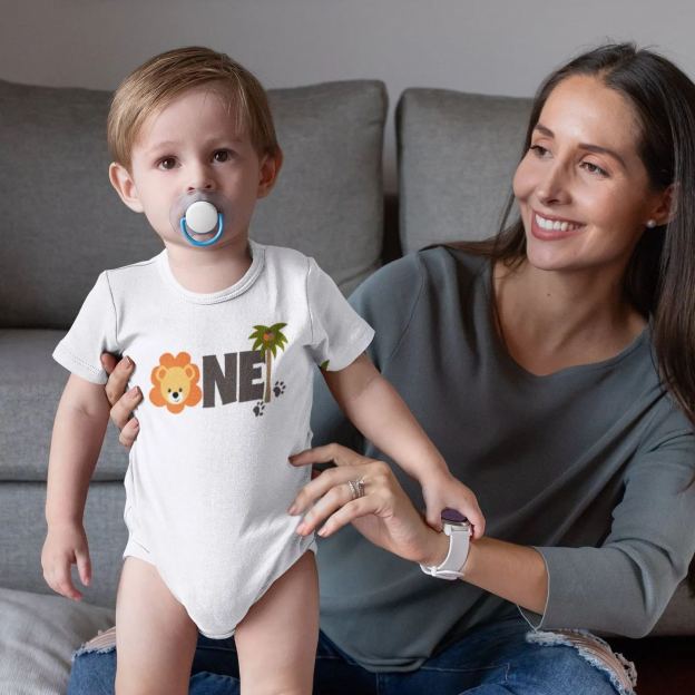 One Year Birthday Zoo Theme Bodysuit For Baby
