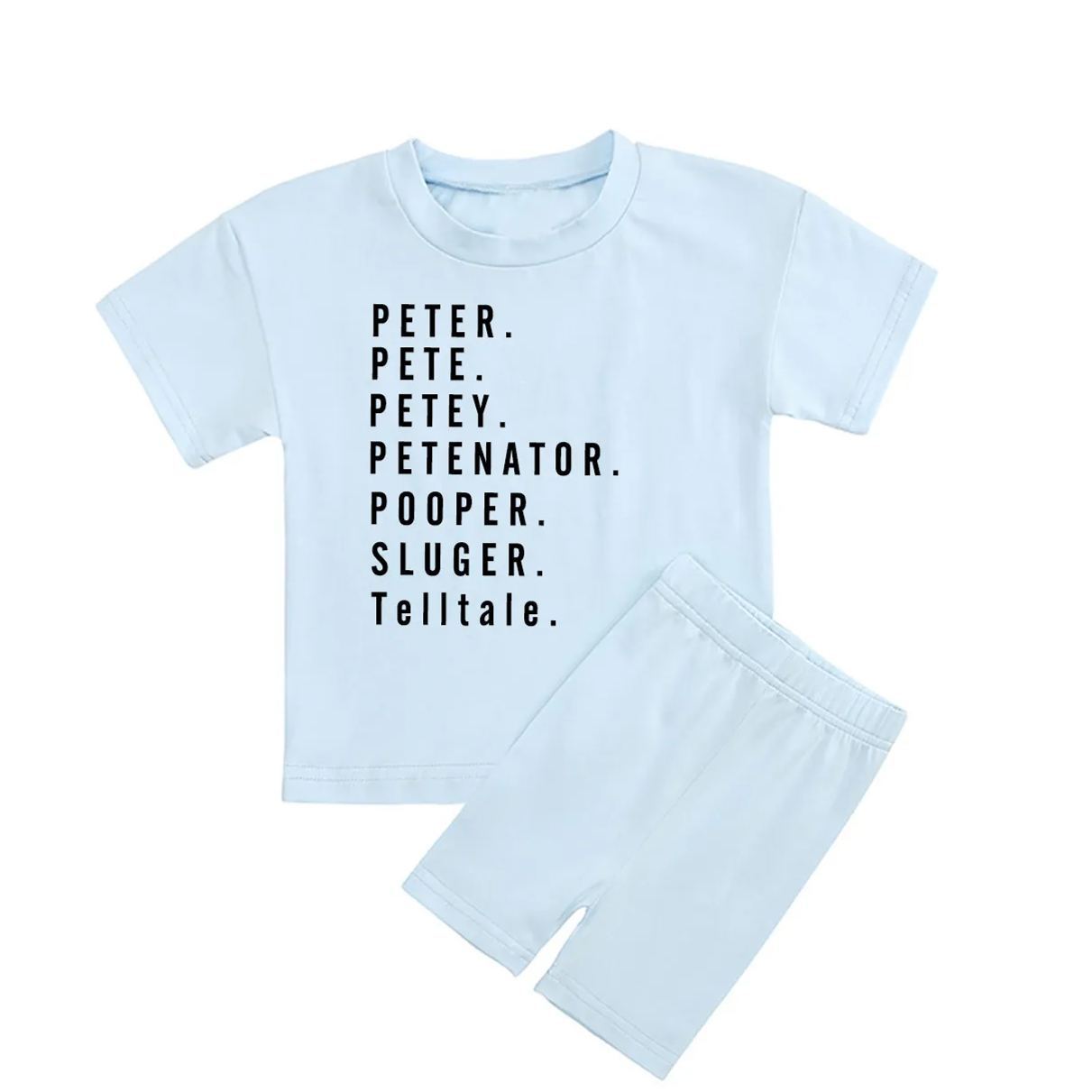 Nickname Toddler Custom Peach Boho Biker Shorts&Tee