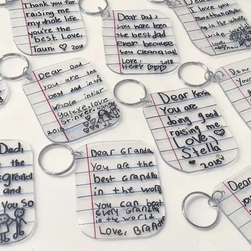 Personalized Mother's Day or Father's Day Keychain Keepsakes
