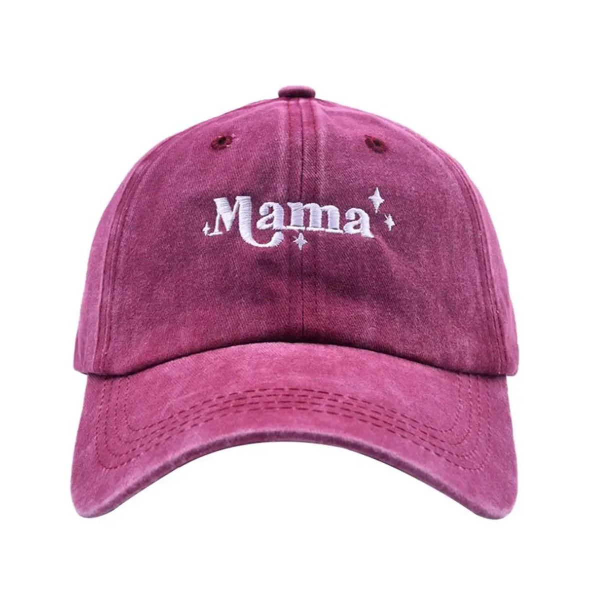 Star Print Mama Embroidered Baseball Cap