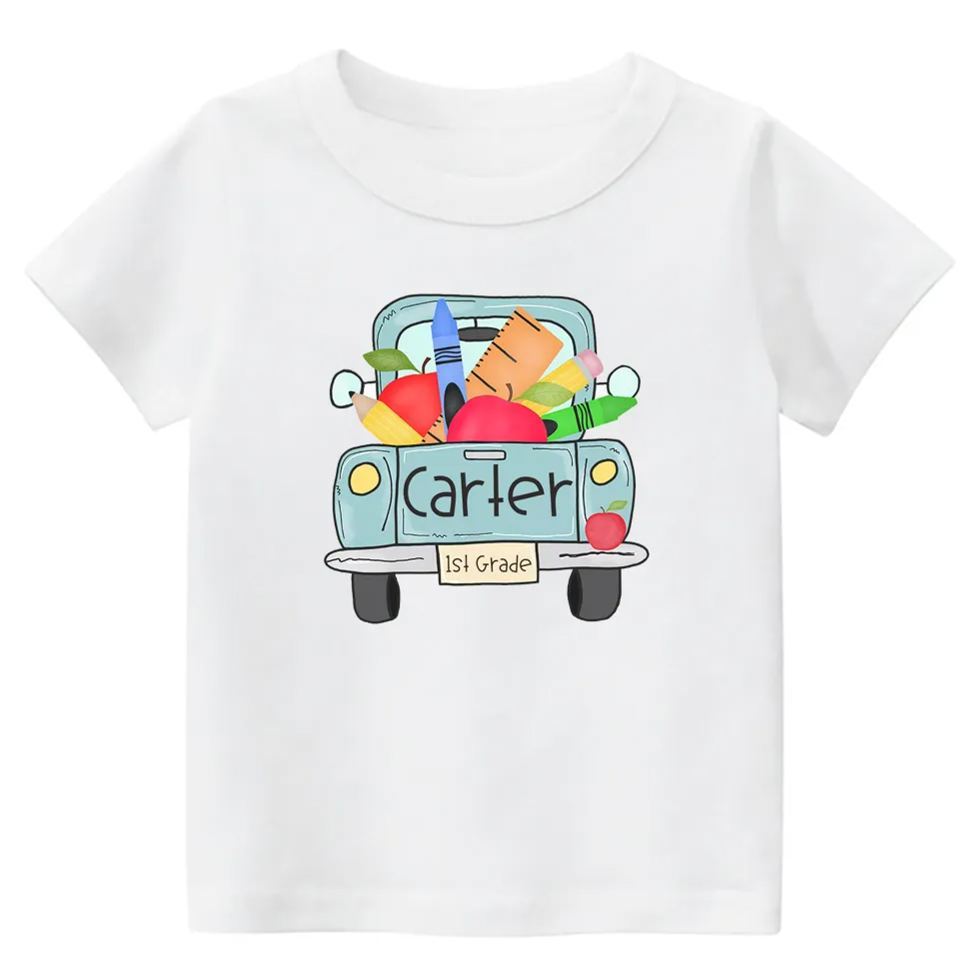 Personalized Back To School Grade Name T-Shirts