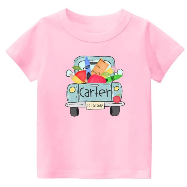 Personalized Back To School Grade Name T-Shirts