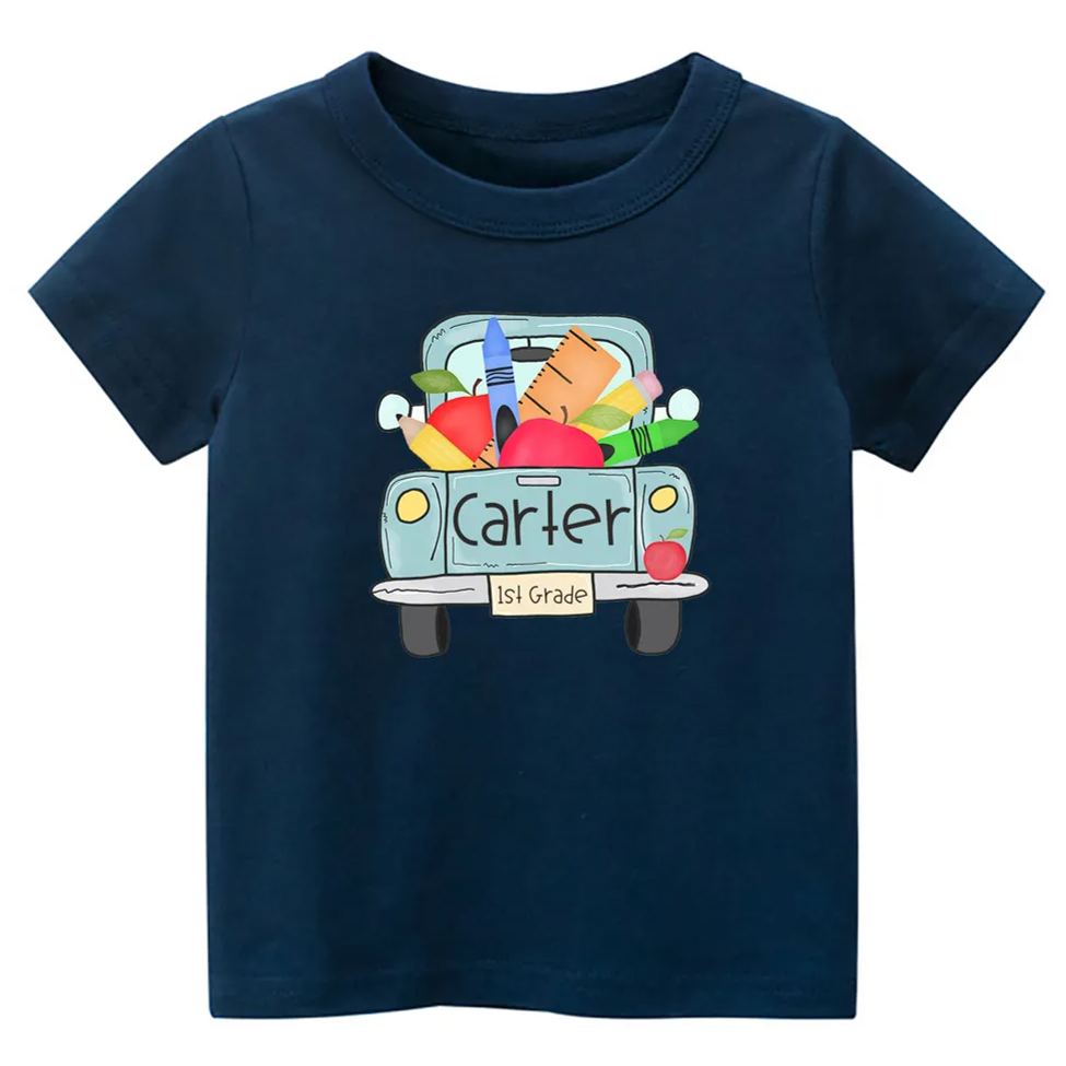 Personalized Back To School Grade Name T-Shirts