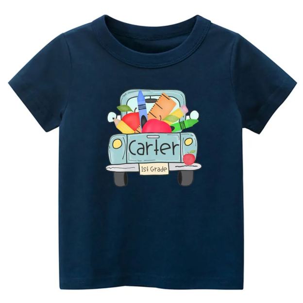 Personalized Back To School Grade Name T-Shirts