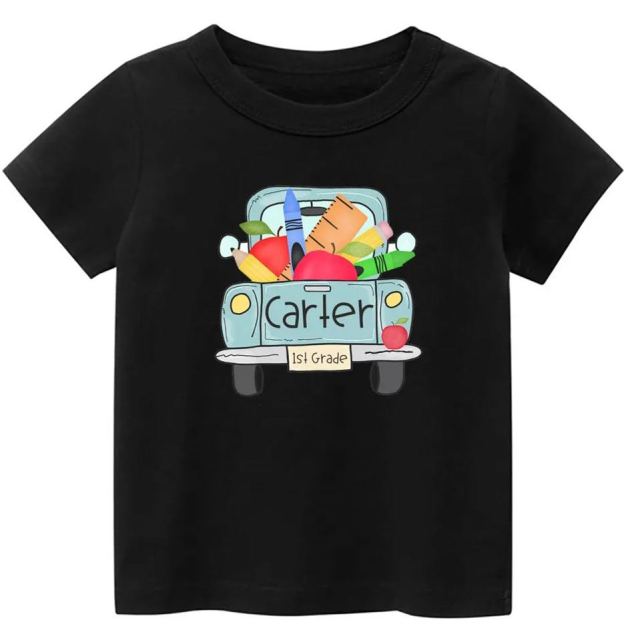 Personalized Back To School Grade Name T-Shirts