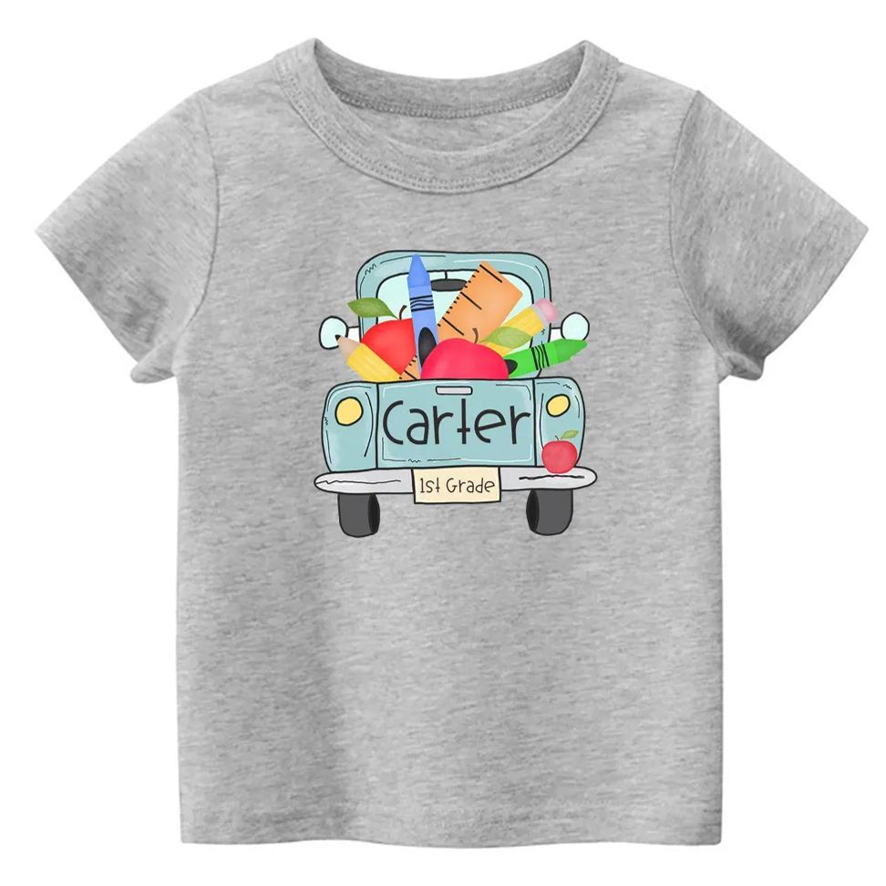 Personalized Back To School Grade Name T-Shirts
