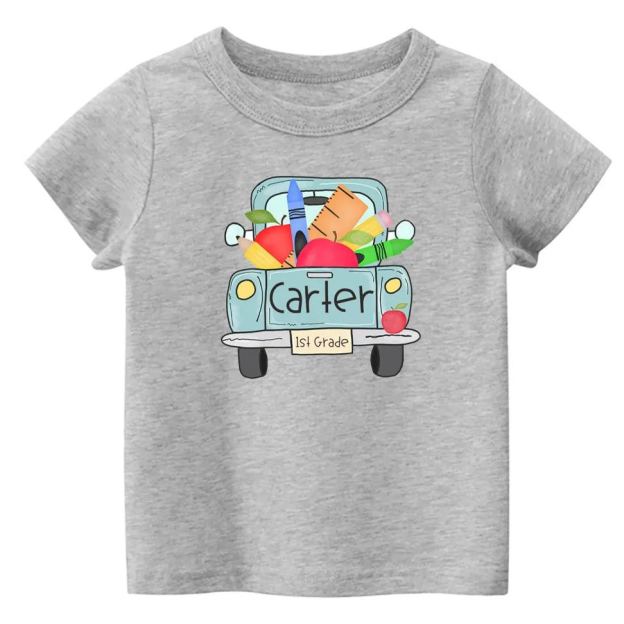 Personalized Back To School Grade Name T-Shirts