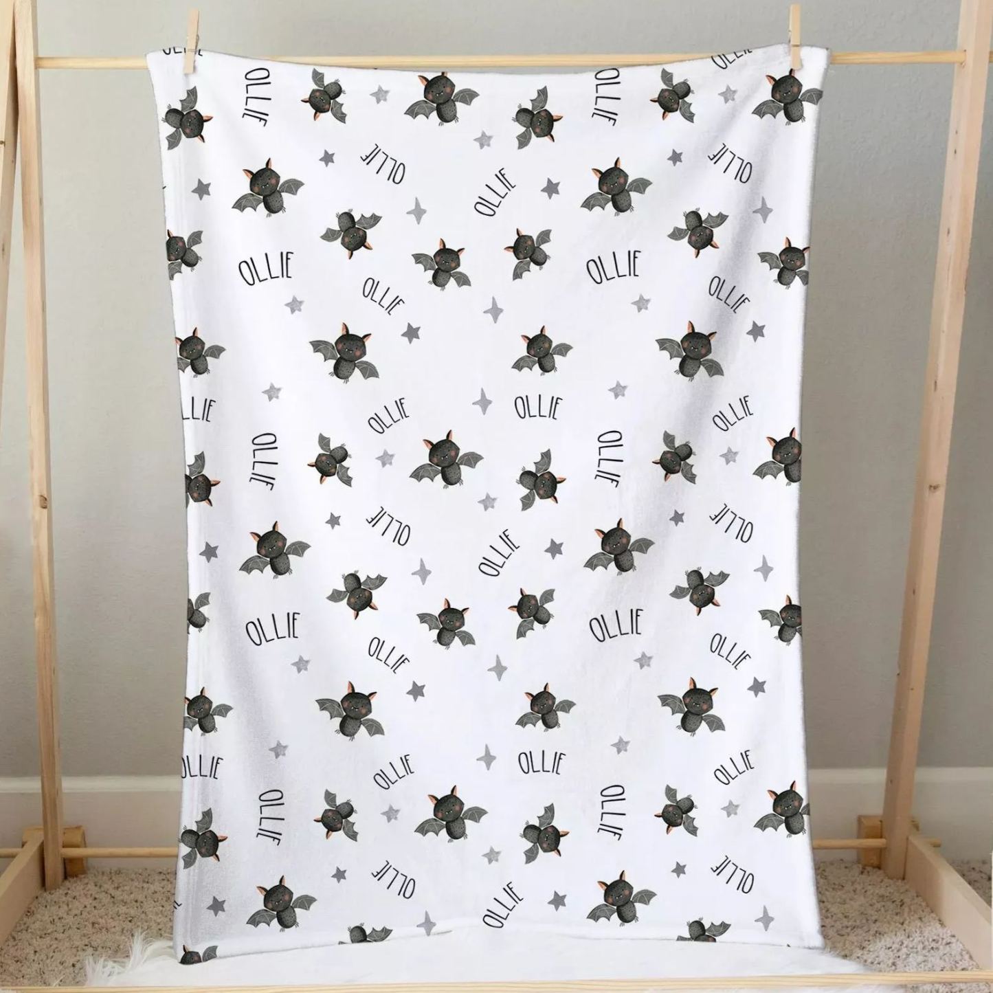 Baby Bat Halloween Flannel Blanket