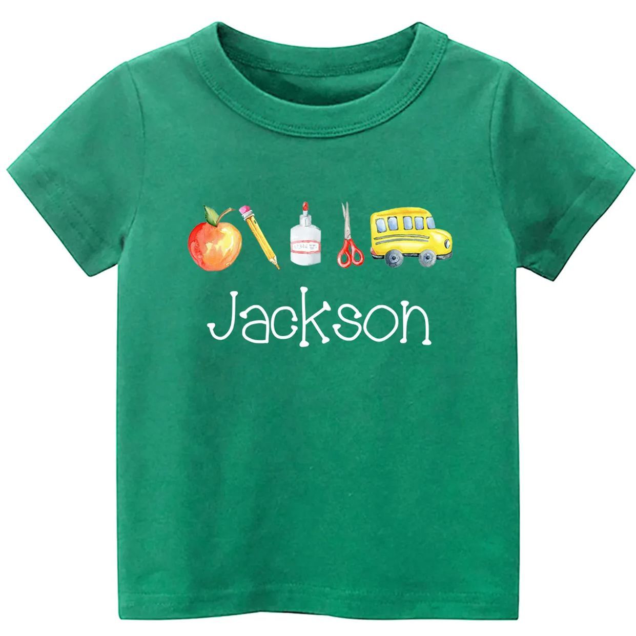 Personalized Back To School Kids Monogram Watercolor Shirt