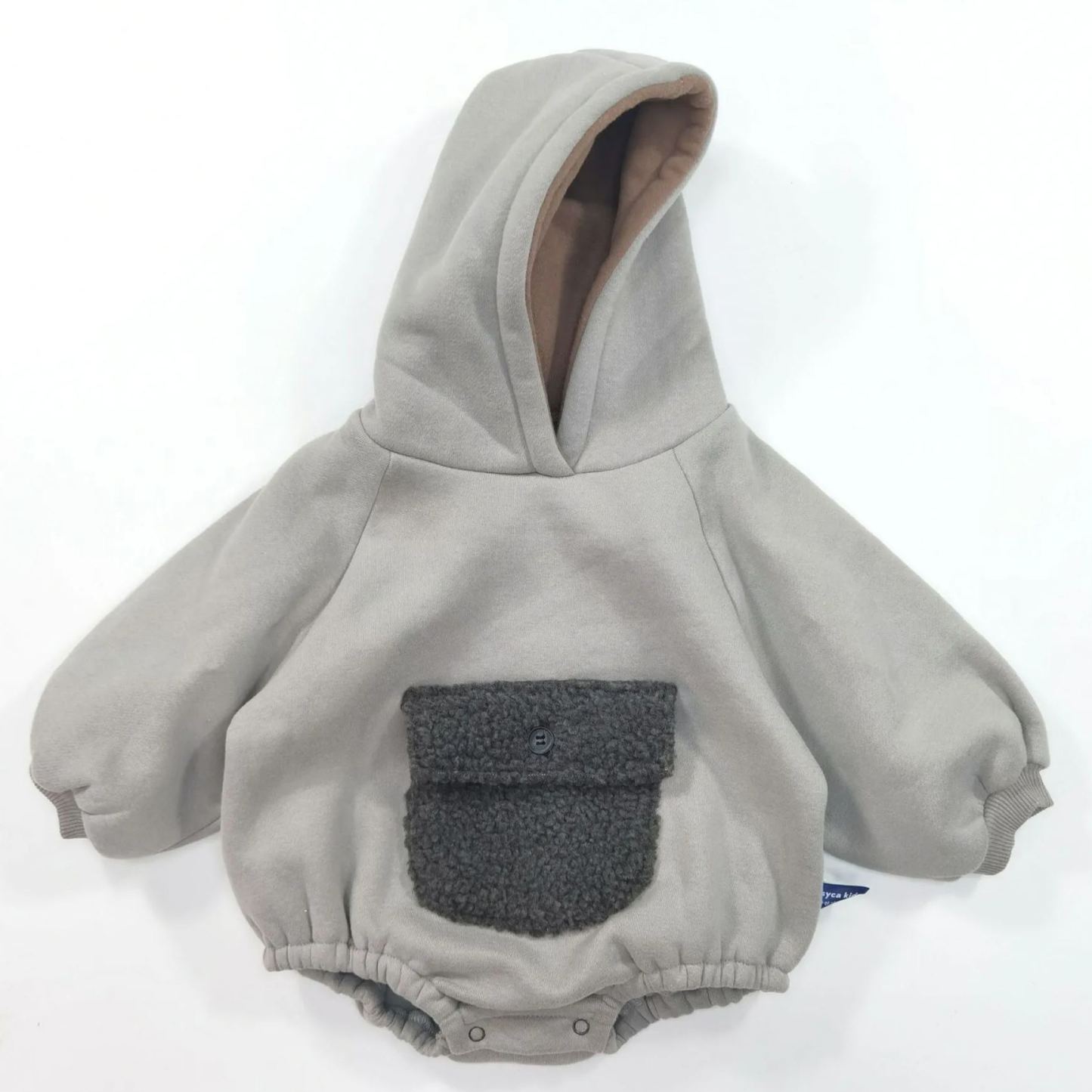 Cute Plush Pocket Hooded Fleece Romper