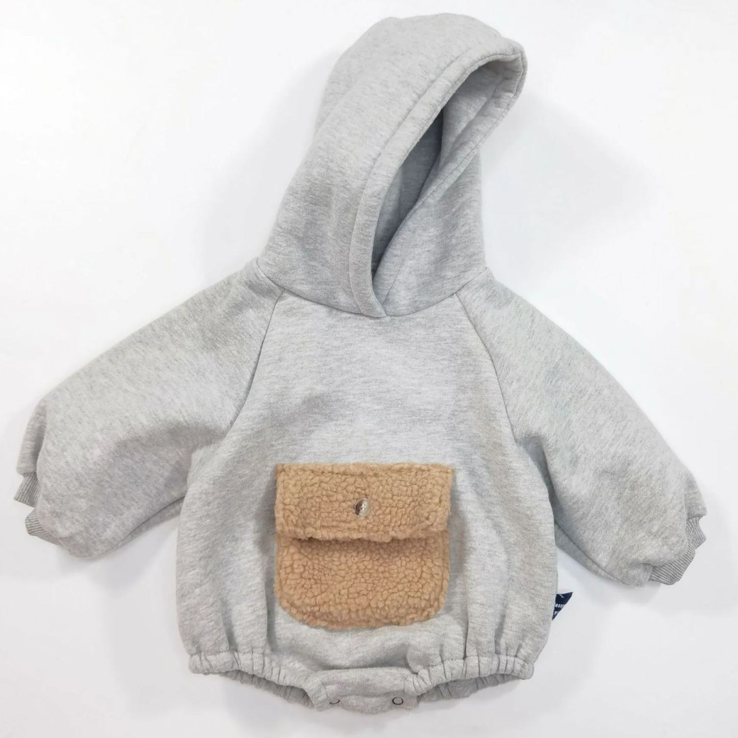 Cute Plush Pocket Hooded Fleece Romper