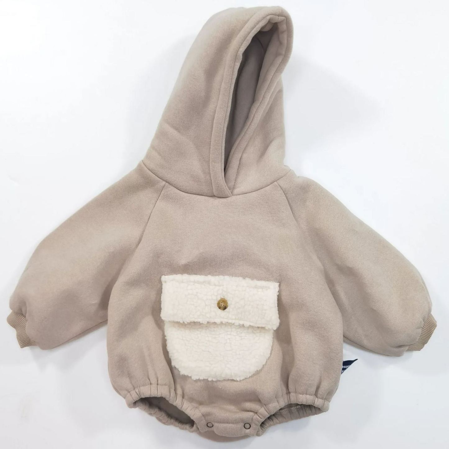Cute Plush Pocket Hooded Fleece Romper