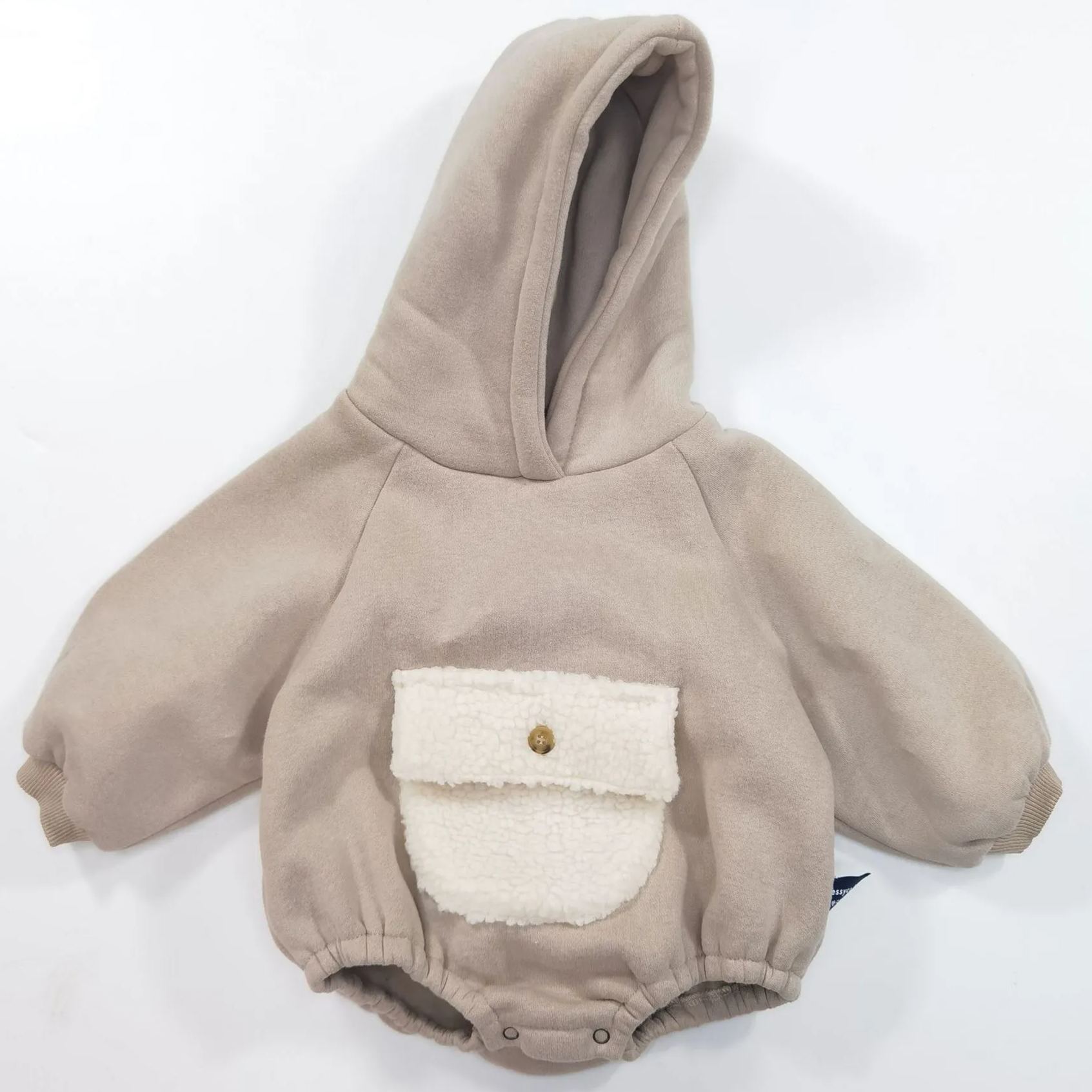 Cute Plush Pocket Hooded Fleece Romper