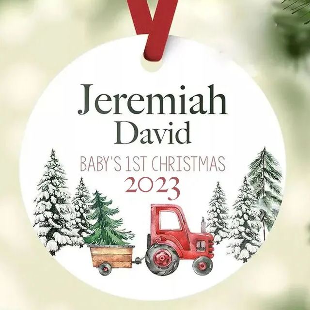 Farm Tractor Baby First Christmas