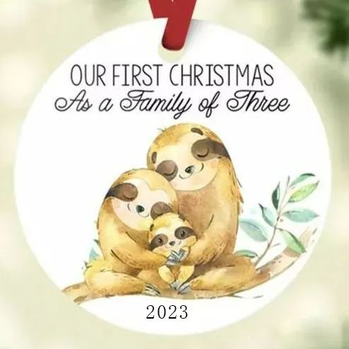 Sloth Family of Three Ornament