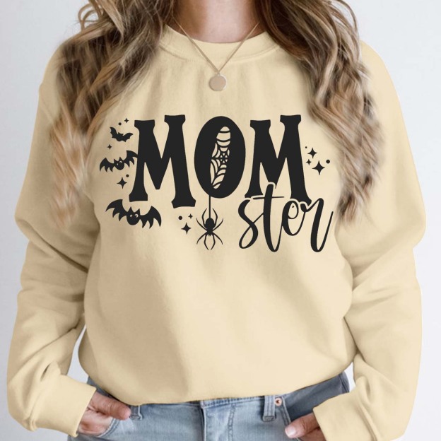 Halloween Spooky Momster Sweatshirt For Mama