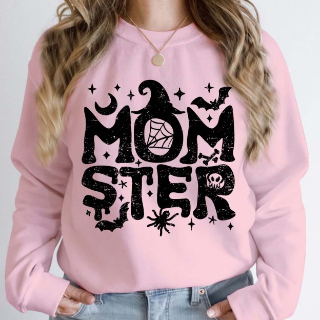Halloween Momster Moon Bat Sweatshirt For Mama