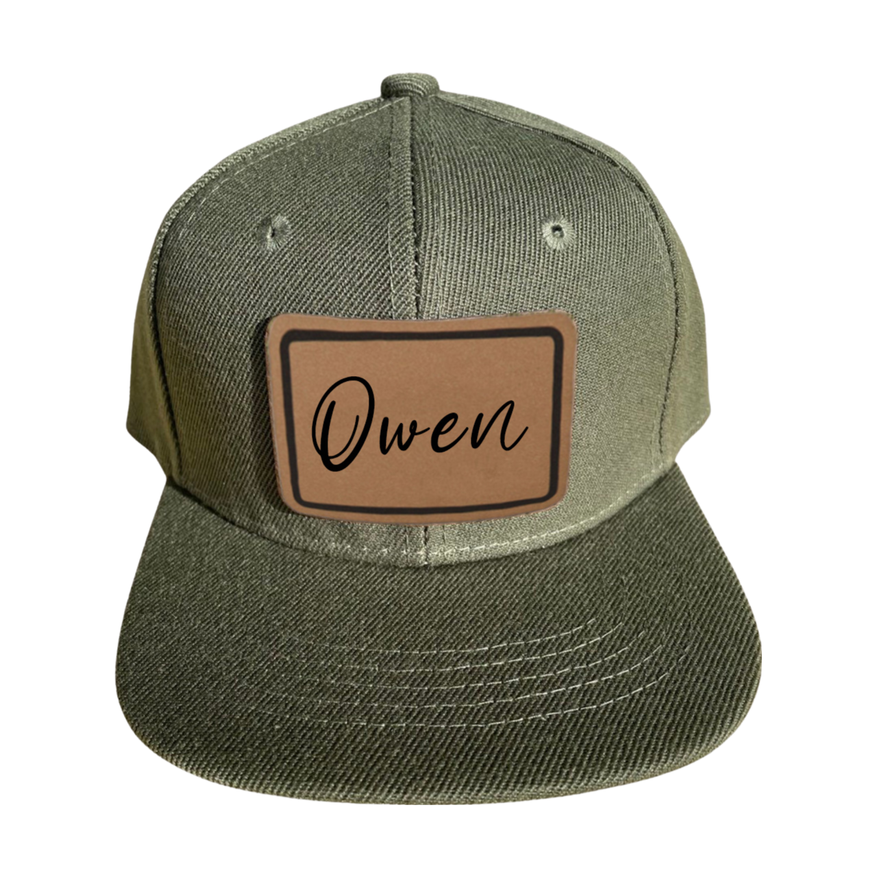 UPF 30+ Personalized ArmyGreen Signature Name Hat