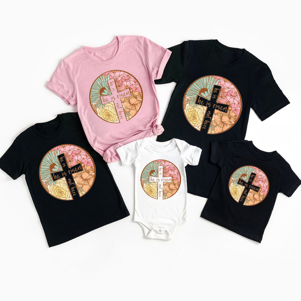He Is Risen Christian Easter Family Matching Shirt