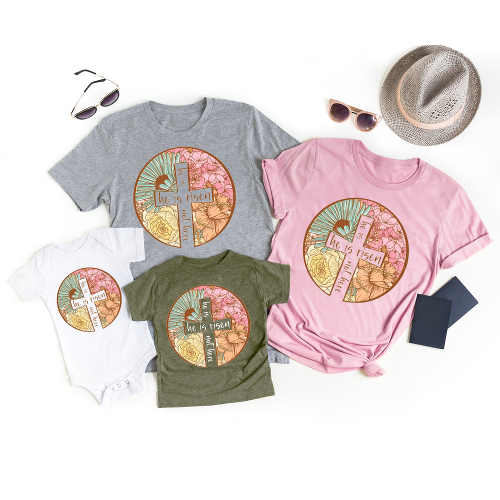 He Is Risen Christian Easter Family Matching Shirt