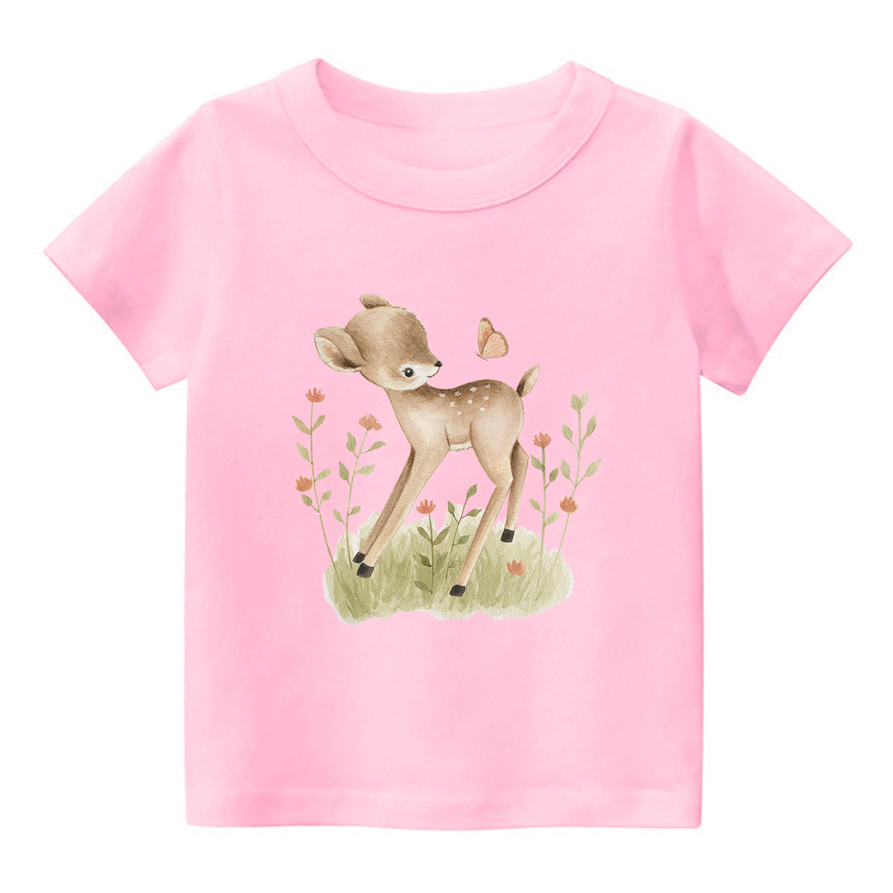 Deer And Butterfly Shirt For Kids