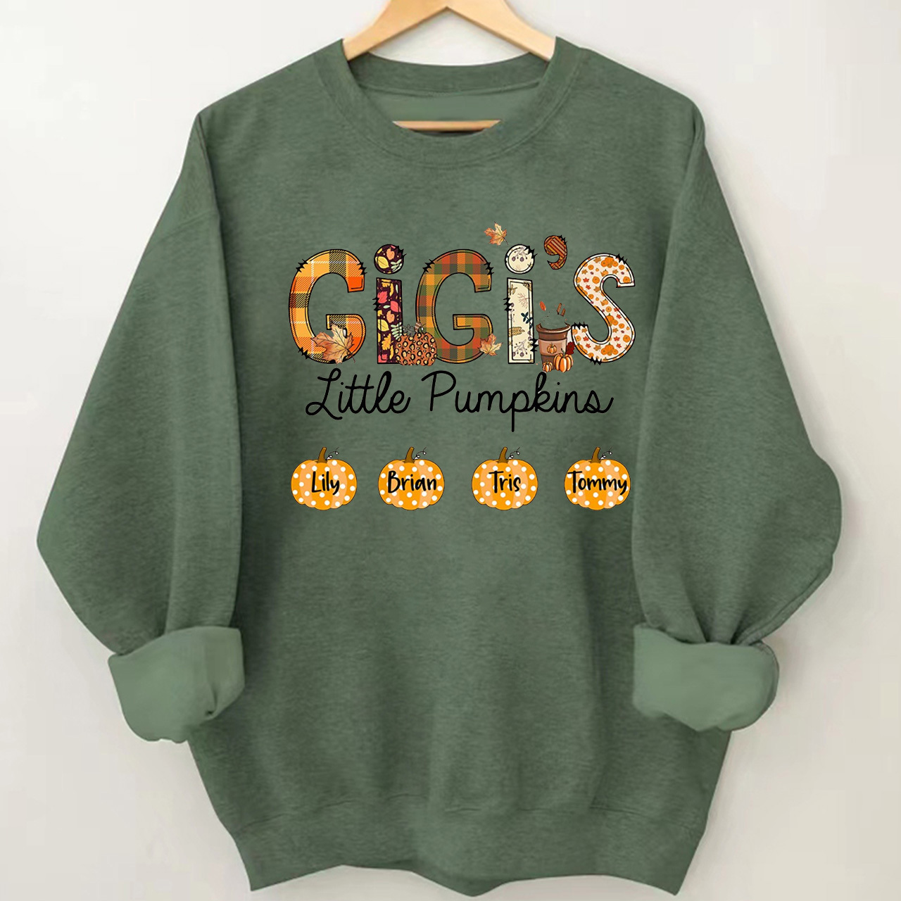 Personalized  Fall Grandma Sweatshirt With Grandkids Names