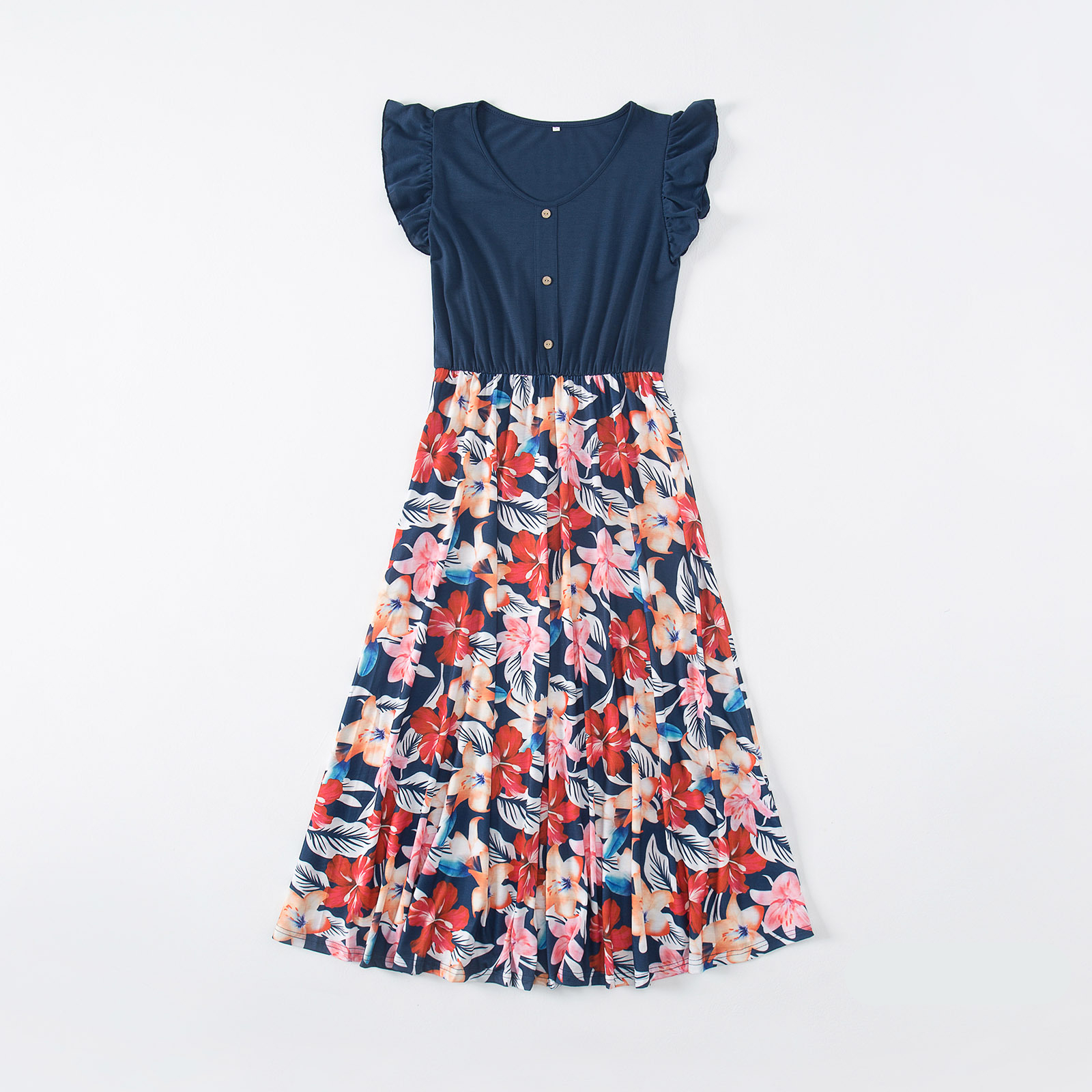 Navy Flower Family Outfits