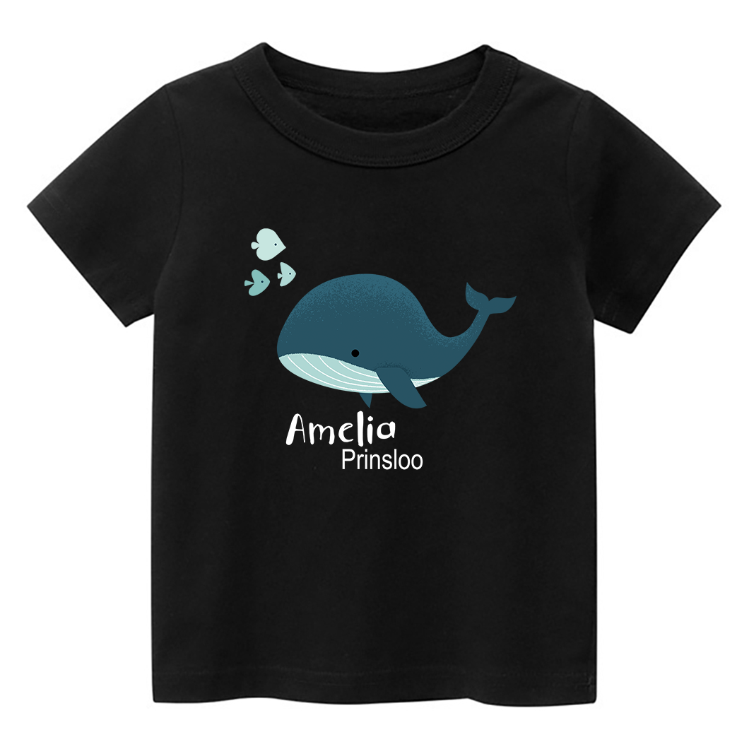 Personalized Blue Whale Kids T-Shirt