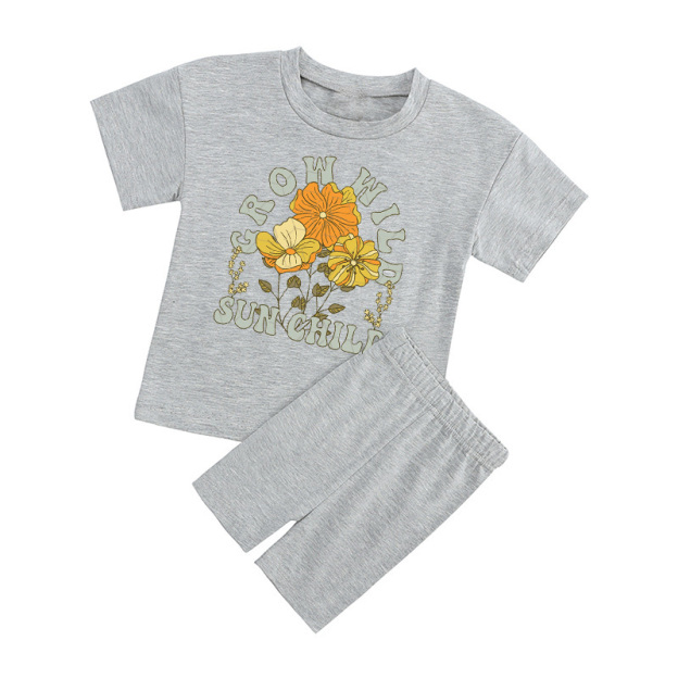 Grow Wild Kids Biker Shorts&Tee