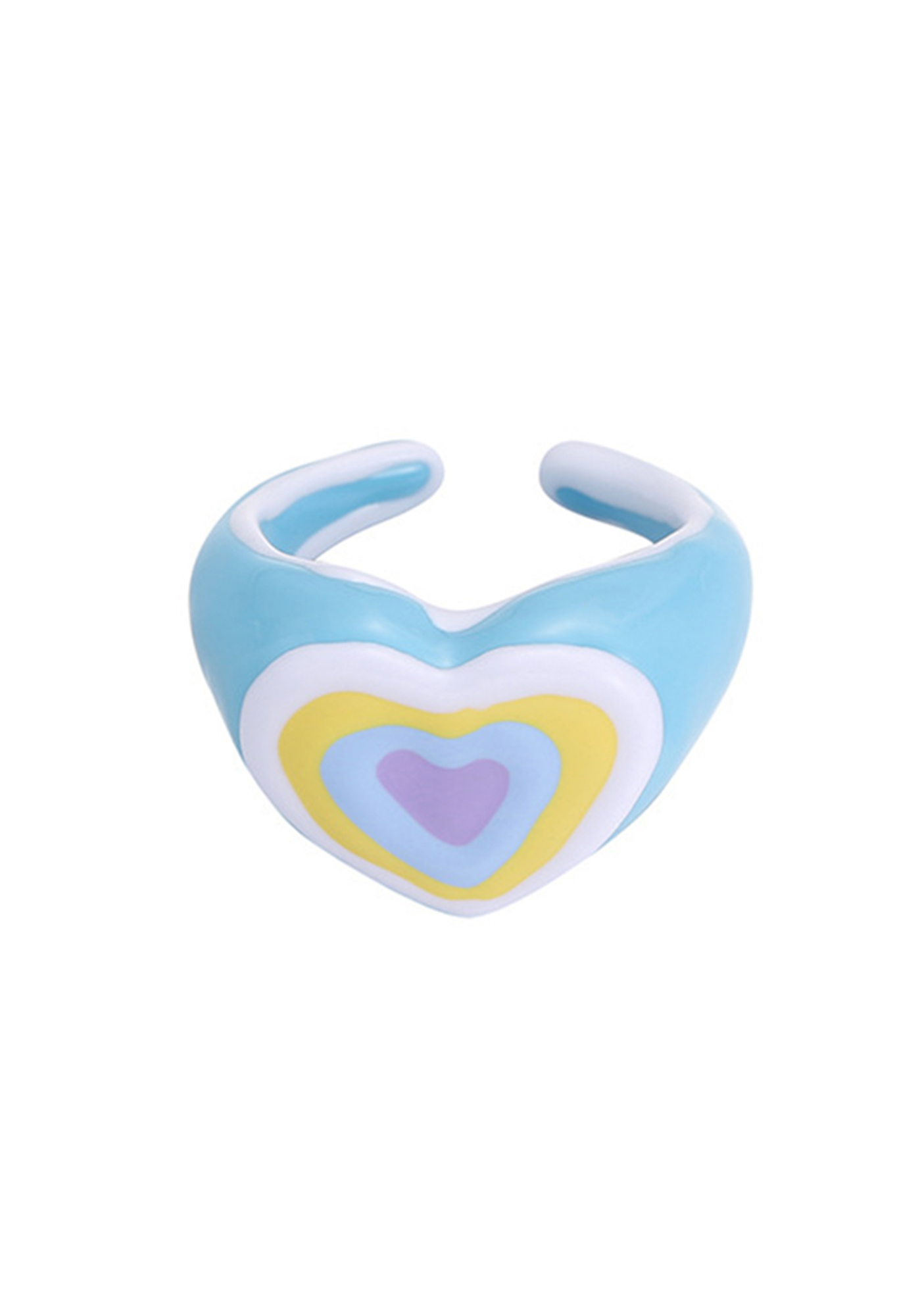 Blue Heart Cake Y2K Rings