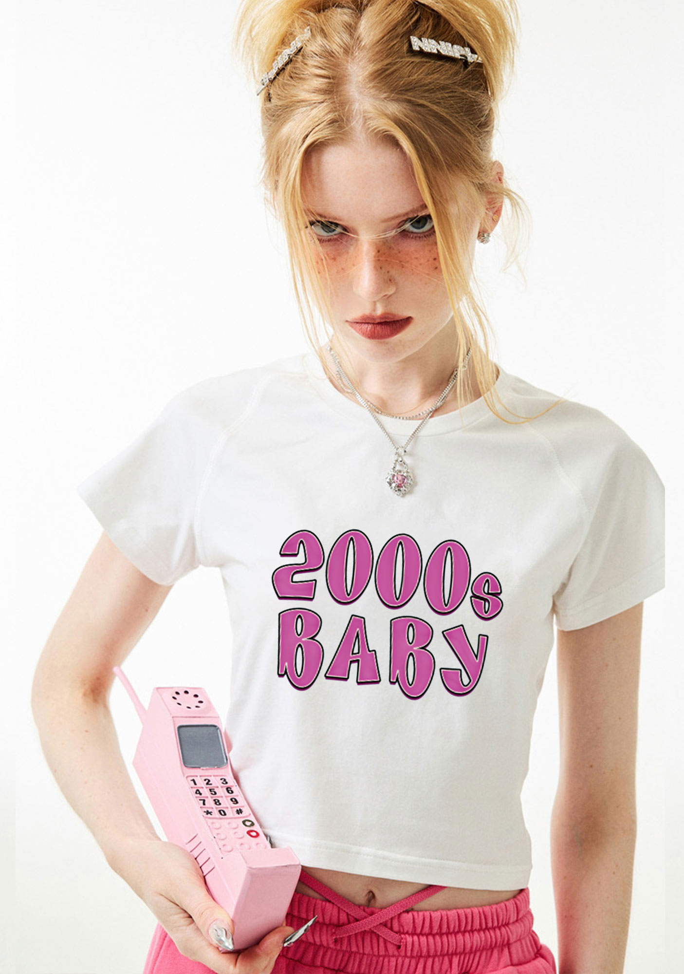 2000s Baby White Y2k Baby Tee