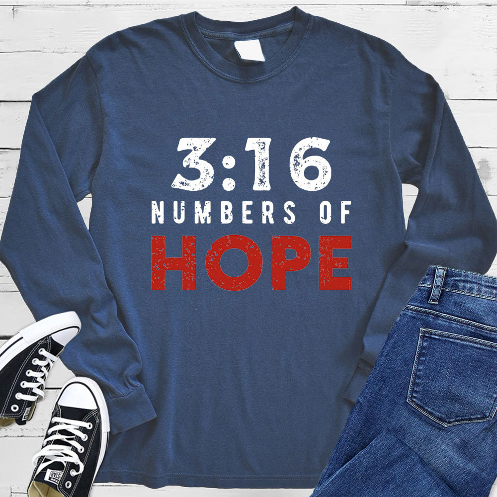 John 3:16 Numbers of Hope Long Sleeve Tee