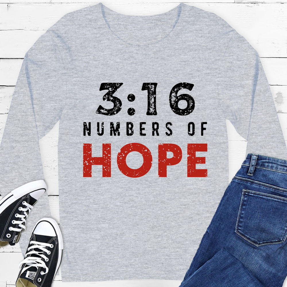 John 3:16 Numbers of Hope Long Sleeve Tee