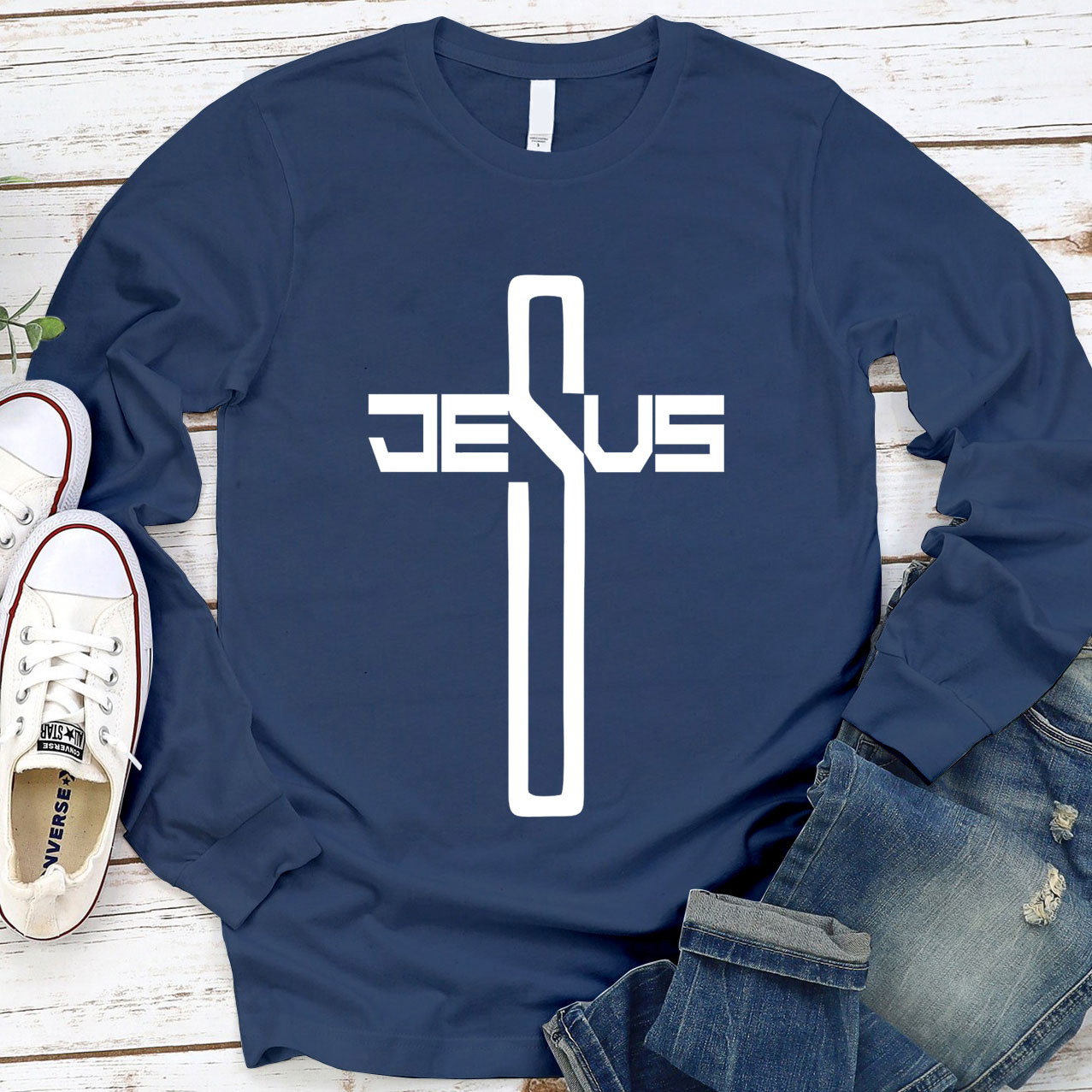 Jesus Cross Long Sleeve Tee
