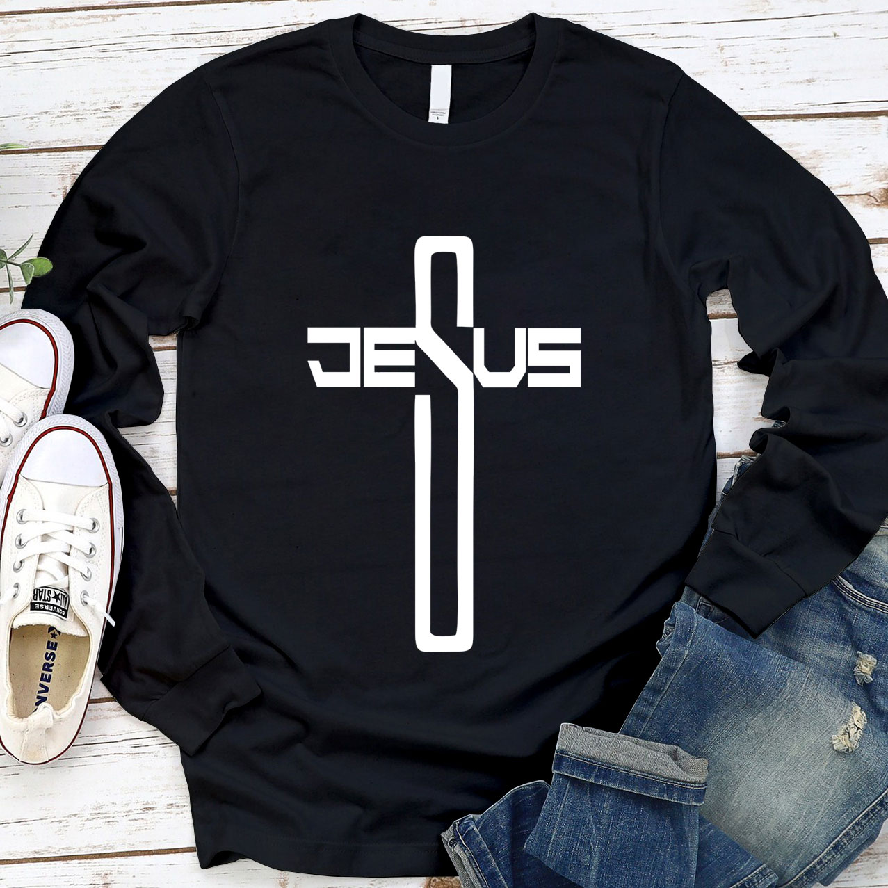 Jesus Cross Long Sleeve Tee