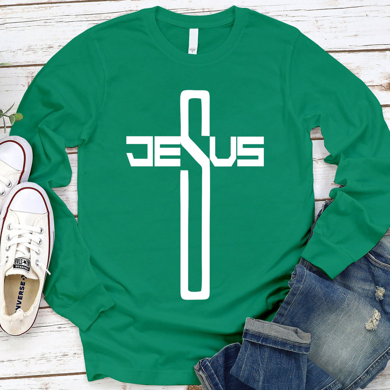 Jesus Cross Long Sleeve Tee