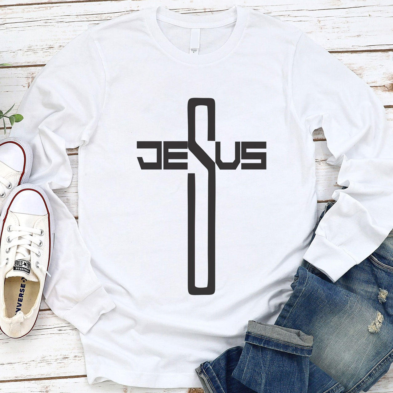 Jesus Cross Long Sleeve Tee