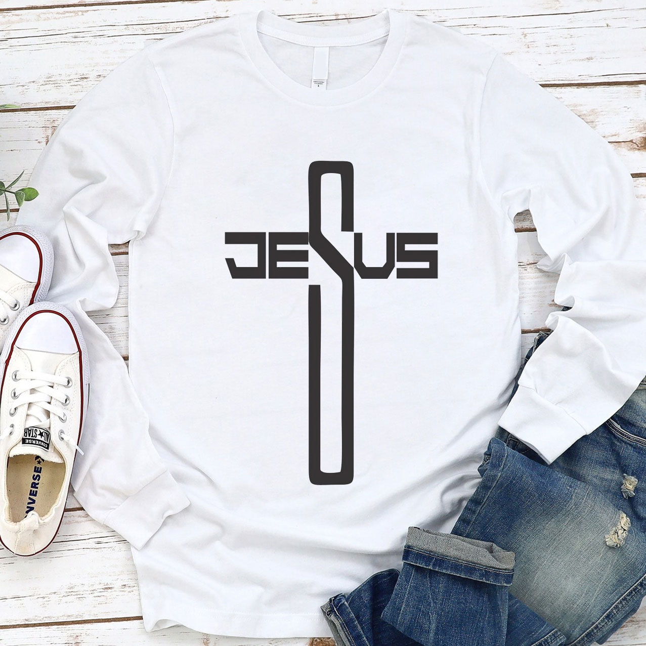 Jesus Cross Long Sleeve Tee