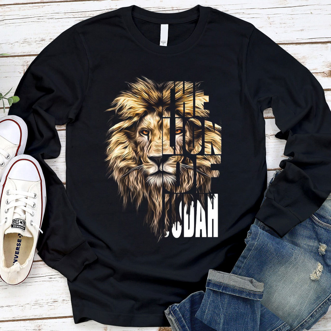 The Lion of Judah Mens Long Sleeve Tee